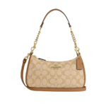 Teri Shoulder Bag In Signature Canvas Khaki Saddle