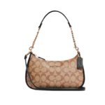 Teri Shoulder Bag In Signature Canvas Khaki Black