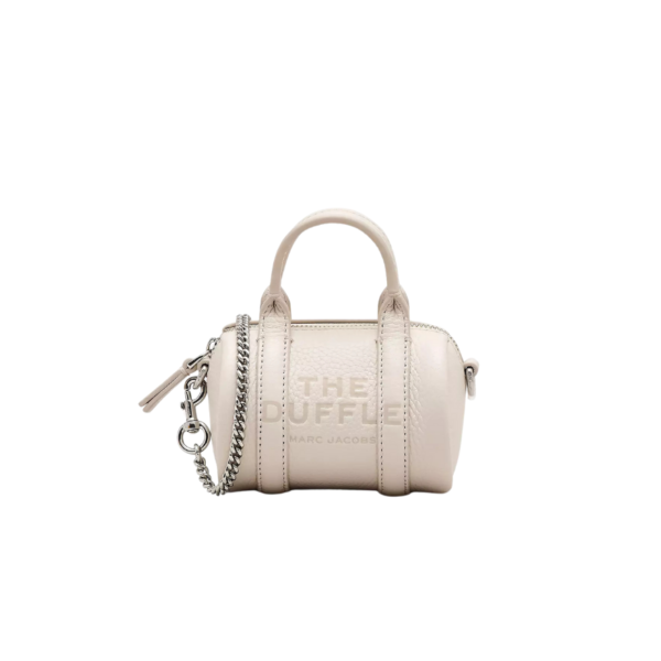 The Marc Jacobs Leather Nano Duffle Crossbody Cotton/Silver