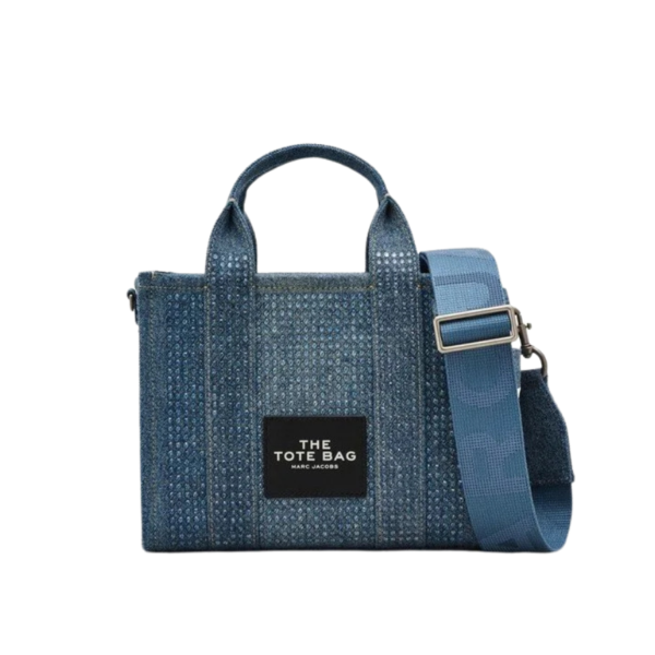 Marc Jacobs The Crystal Canvas Small Tote Bag crystal Denim