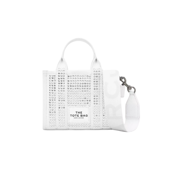 Marc Jacobs The Crystal Canvas Crossbody Tote Bag white crystal