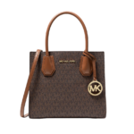 Mercer Medium Logo and Leather Accordion Crossbody Bag BROWN