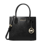 Michael Kors Mercer Medium Pebbled Leather Crossbody Bag Black