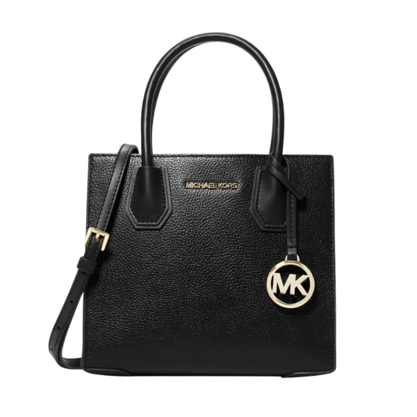 Michael Kors Mercer Medium Pebbled Leather Crossbody Bag Black