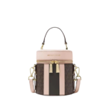 Michael Kors Bedford Travel Medium Satchel Bag in Signature HAVAN/PINK/GOLD