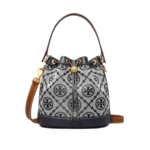 Tory Burch T Monogram Bucket Bag Navy