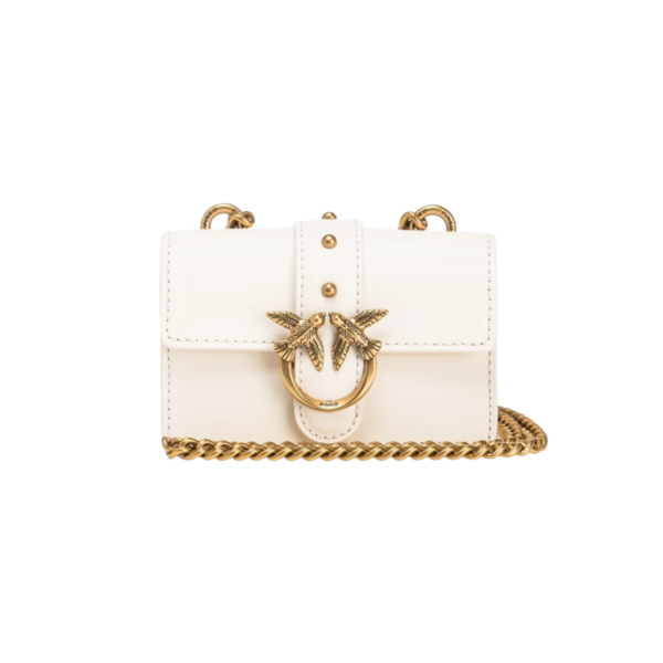 Micro Love Bag One Simply WHITE WHITE-ANTIQUE GOLD
