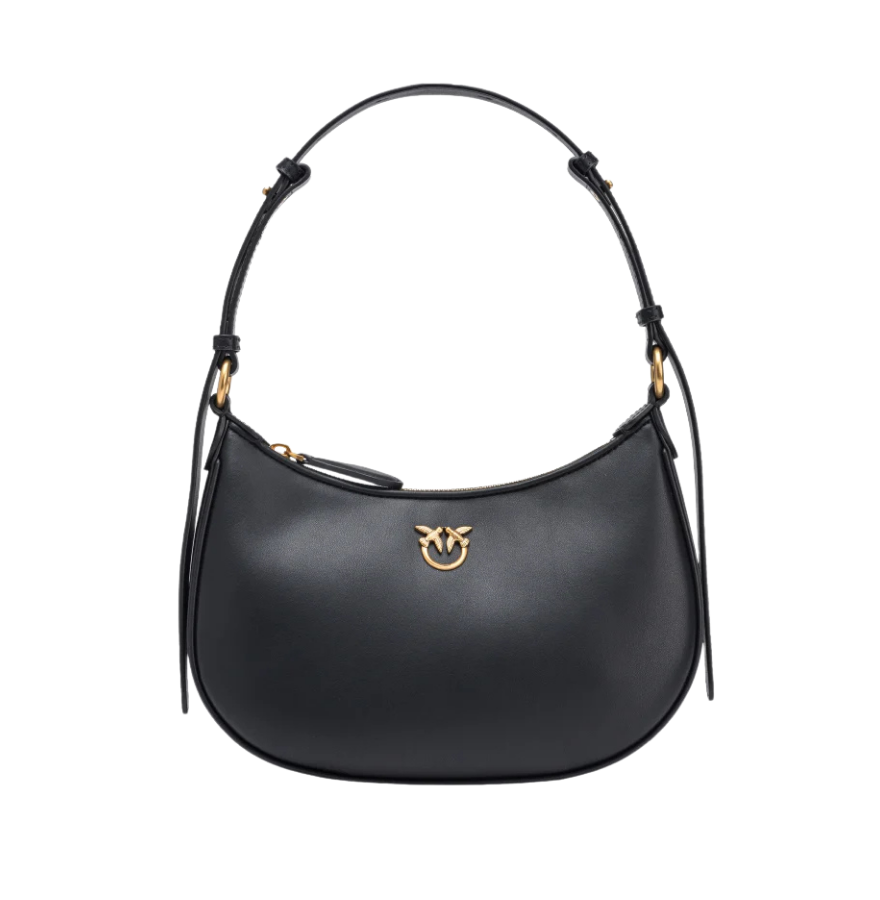 Mini Love Bag Half Moon Simply BLACK-ANTIQUE GOLD