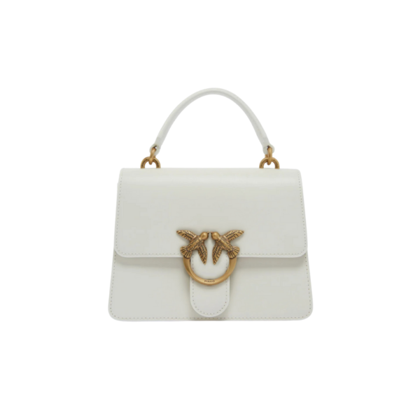 Mini Love Bag One Top Handle Light Simply WHITE WHITE-ANTIQUE GOLD