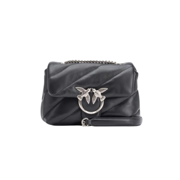 Mini Love Bag Puff Maxi Quilt BLACK-OLD SILVER