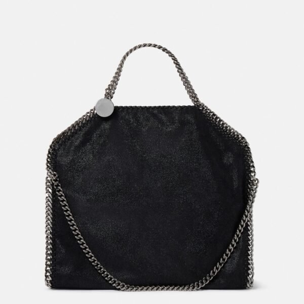Stella McCartney Falabella chain-trimmed tote bag Black Silver