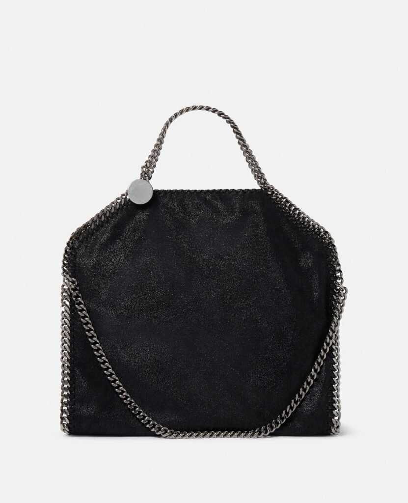 Stella McCartney Falabella chain-trimmed tote bag Black Silver