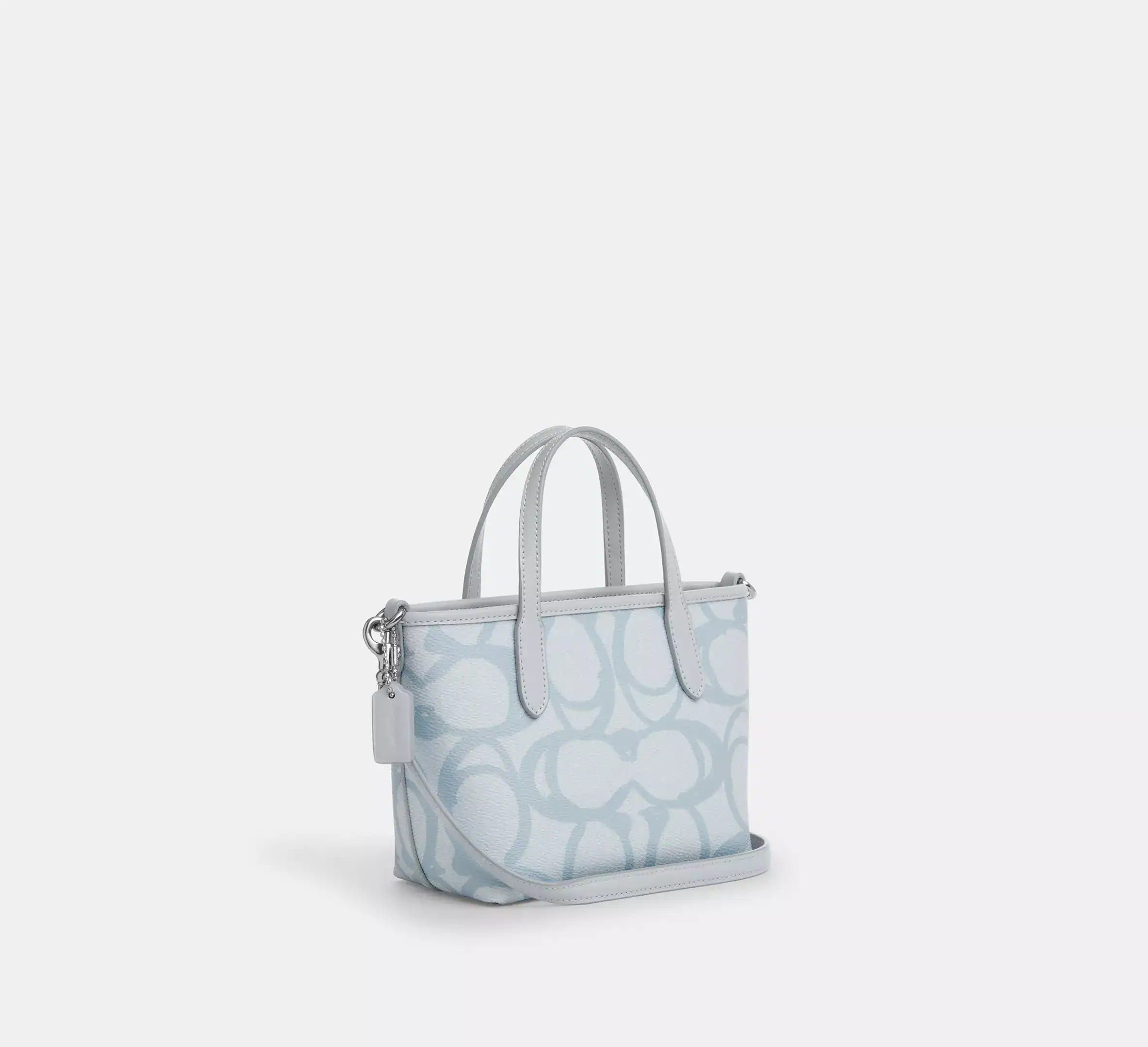 Coach City Mini Tote Bag In Signature Canvas Blue - Image 3