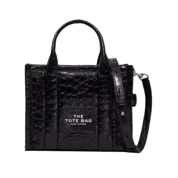 Marc Jacobs The Croc-Embossed Small Tote Bag - Black
