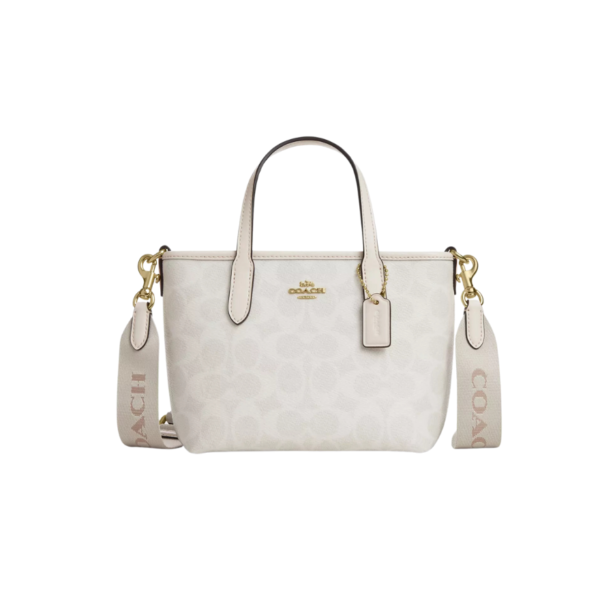 Coach City Mini Tote Bag In Signature Canvas White/Chalk