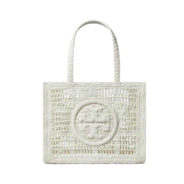 Tory Burch Ella Hand-Crocheted Small Tote White