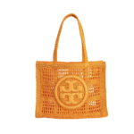 Tory Burch Ella Hand-Crocheted Small Tote Orange