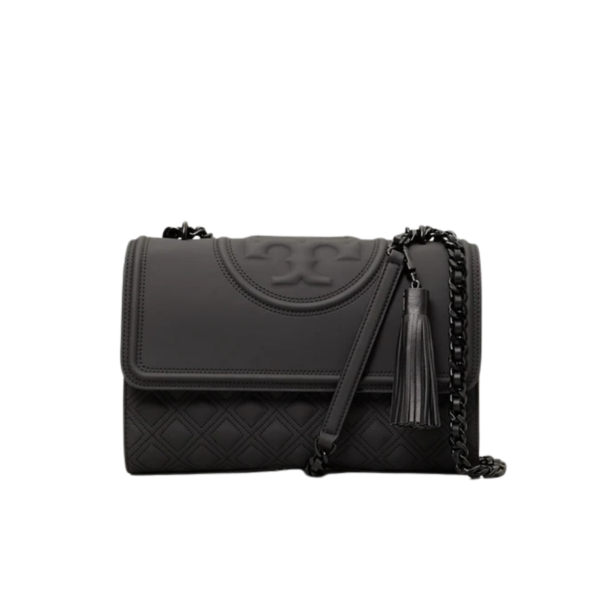 Tory Burch Fleming Convertible Shoulder Bag Black Matte