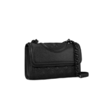 Tory Burch Fleming Small Convertible Shoulder Bag Black Polished-Grain