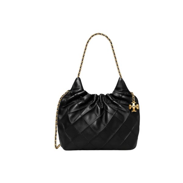 Tory Burch Mini Fleming Soft Hobo Bag Black