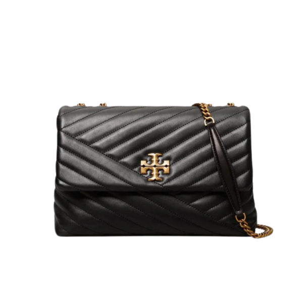 Tory Burch Kira Chevron-Quilted Convertible Shoulder Bag Black