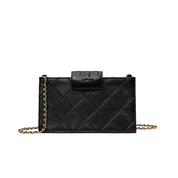 Tory Burch Mini Fleming Soft Chain Wallet Black