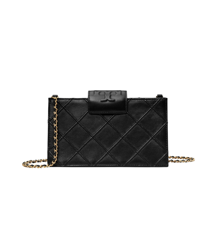Tory Burch Mini Fleming Soft Chain Wallet Black