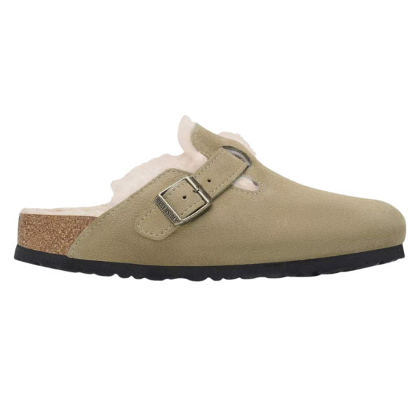 BIRKENSTOCK Boston Shearling  Suede Leather - Taupe