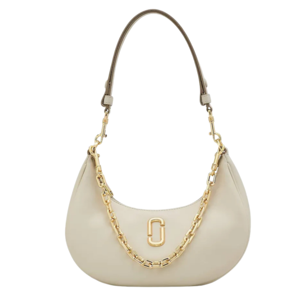 MARC JACOBS The Curve Leather Shoulder Bag - CLOUD WHITE