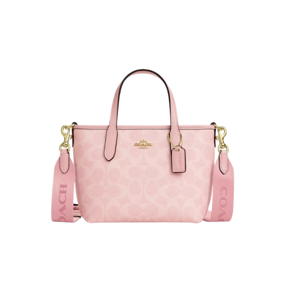 Coach City Mini Tote Bag In Signature Canvas Pink