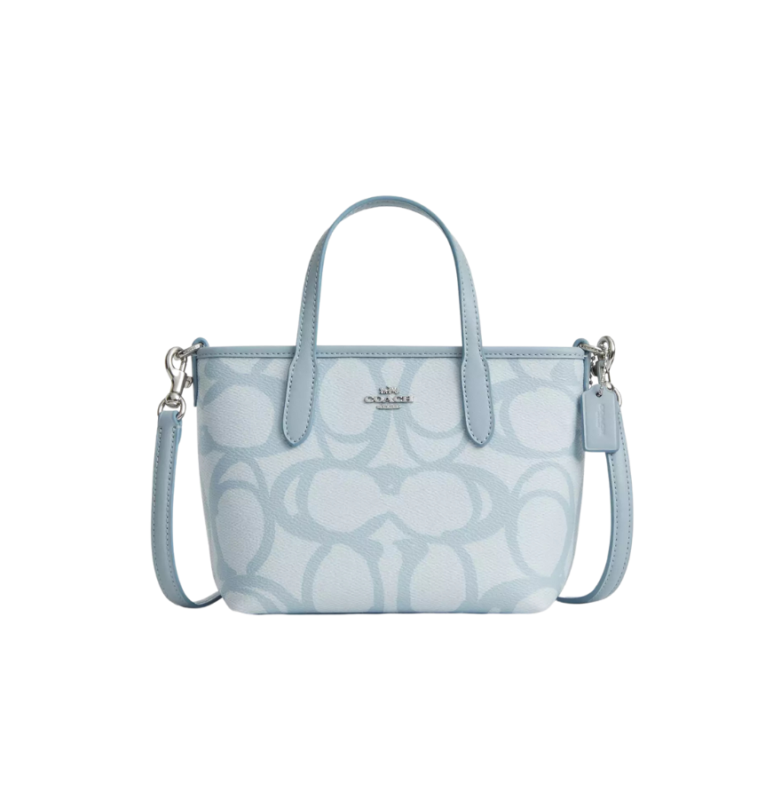 Coach City Mini Tote Bag In Signature Canvas Blue