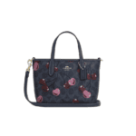 Coach City Mini Tote Bag In Signature Canvas Blue Cherry Print