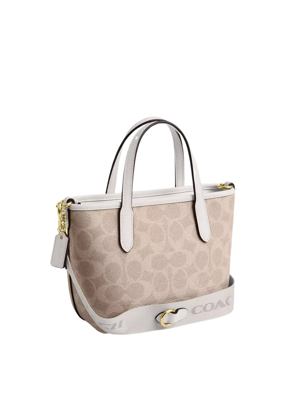 Coach City Mini Tote Bag In Signature Canvas Sand/Chalk - Image 3