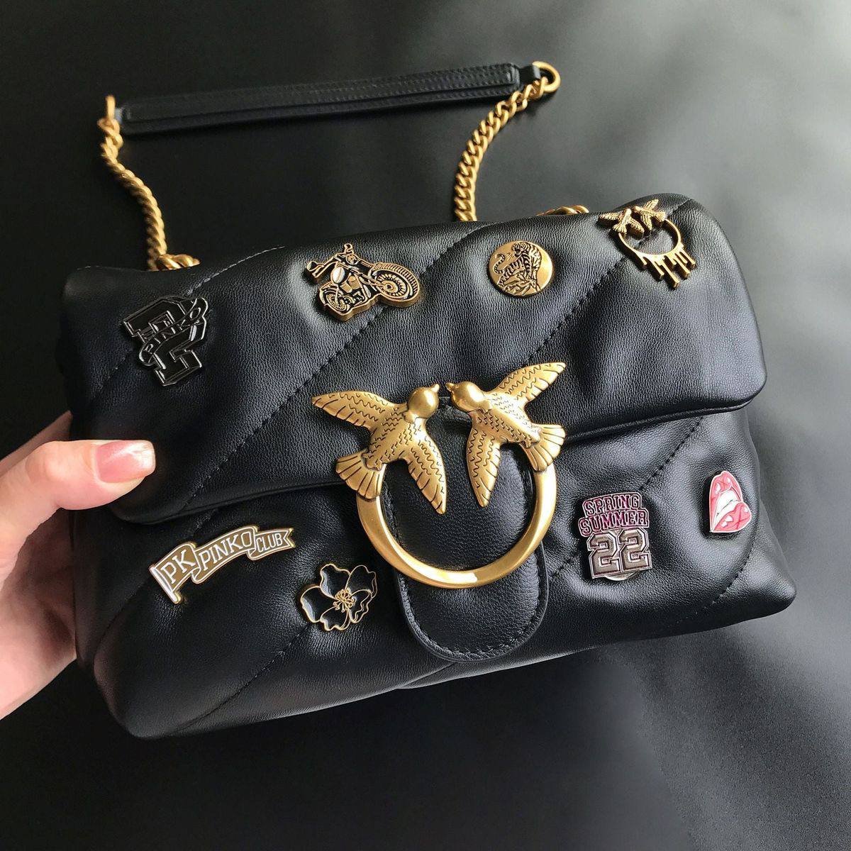 Pinko Love Mini Puff Bag - Black - Image 5