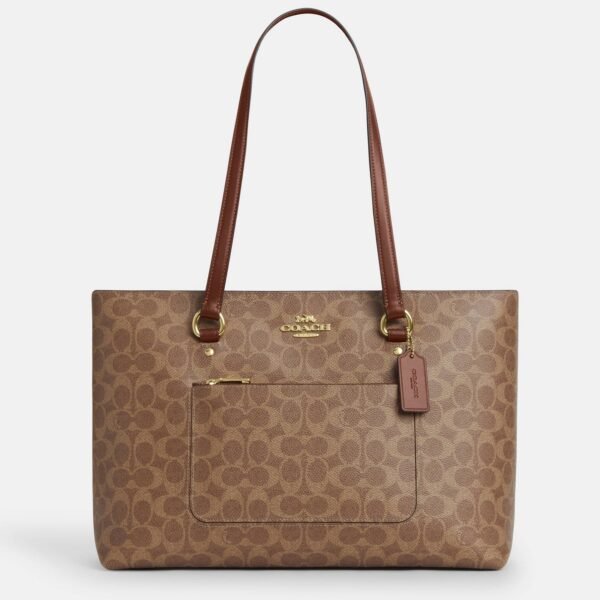 Coach Station Tote Bag In Signature Canvas Dark Beige