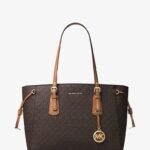 MICHAEL KORS Voyager Medium Logo Tote Bag in Leather BROWN