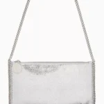 STELLA MCCARTNEY Falabella Pochette in Faux Shaggy Deer Grey