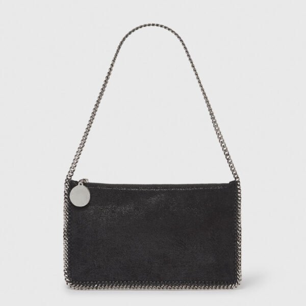 STELLA MCCARTNEY Falabella Pochette in Shaggy Deer Black Silver