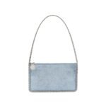 STELLA MCCARTNEY Falabella Pochette in Faux Shaggy Deer Blue
