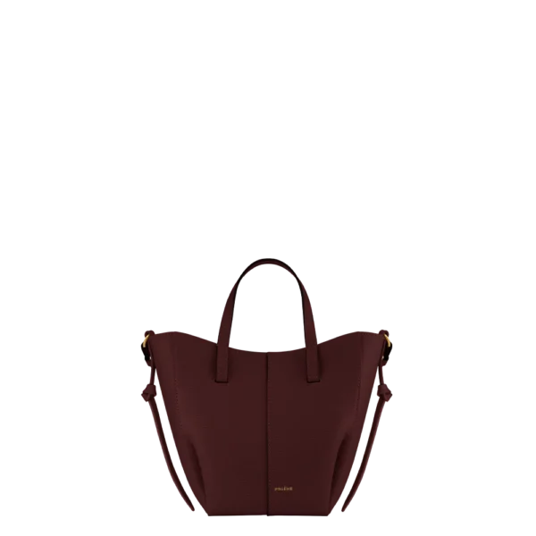 Polene Cyme Tote Nano EDITION TEXTURED BLACK CHERRY