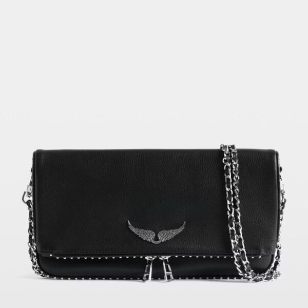 Zadig et Voltaire Rock Studs Clutch Black Large
